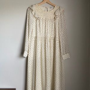 Madewell Smocked Midi Peasant Dress with Ruffles